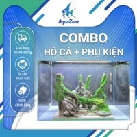 Combo Bể Cá Thủy Sinh Mini Để Bàn ,Trọn Bộ Setup Bể Cá Cảnh Nhỏ Gọn Đẹp, Phụ Kiện Đầy Đủ