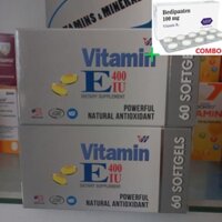 Combo Bedipanten 100mg +  Nhập khẩu chính hãng Viên uống Vitamin E của Mỹ  hộp 60v Vitamin & minerals hộp 60 viên