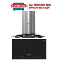 Combo Bêp đôi điên tư hông ngoai Sunhouse MAMA MMB9100VN  Máy hút mùi kính cong Sunhouse SHB6626, Hàng chính hãng - Bảo hành tại nhà