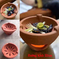 Combo bếp đốt xông bồ kết, thảo dược và nến - Bếp cối liền 18cm - 10 viên