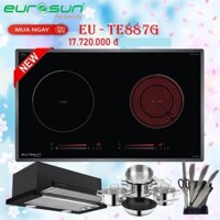 Combo Bếp Eurosun EU-TE887G​ + Máy Hút Mùi + Bộ Nồi Từ + Bộ Dao