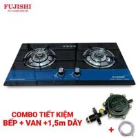 COMBO Bếp gas âm FUJISHI FJ-809IC - KÍNH XANH - Đánh lửa IC cực nhạy + Bộ dây van ngắt gas tự động NAMILUX NA-347S