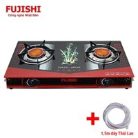 COMBO Bếp gas đôi hồng ngoại mặt kính FUJISHI FM-H790 + 1.5m dây gas Thái Lan