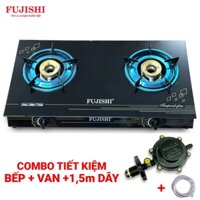 COMBO Bếp gas FUJISHI FJ-H20N - Mặt kính cường lực - Mâm chia lửa nhôm + Bộ dây van ngắt gas tự động NAMILUX NA-347S