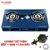 COMBO Bếp gas FUJISHI FJ-H28N - CÓ KIỀNG CHẮN GIÓ - Mâm chia lửa NHÔM + Bộ dây van ngắt gas tự động NAMILUX NA-347S
