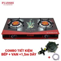 COMBO Bếp gas FUJISHI FM-H790 - Mặt kính cường lực - Đầu đốt HỒNG NGOẠI + Bộ dây van ngắt gas tự động NAMILUX NA-347S