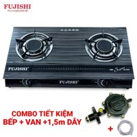 COMBO Bếp gas hồng ngoại ĐẦU ĐỐT 9CM FUJISHI FJ-H35-HN-CÓ KIỀNG CHẮN GIÓ + Bộ dây van ngắt gas tự động NAMILUX NA-347S