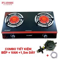 COMBO Bếp gas hồng ngoại FUJISHI FJ-HG9 - ĐẦU ĐỐT LỚN 15CM, 2 VÒNG NHIỆT + Bộ dây van ngắt gas tự động NAMILUX NA-347S