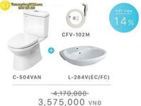 Combo bệt vệ sinh Inax C-504VAN+ L-284V+ CFV-102M