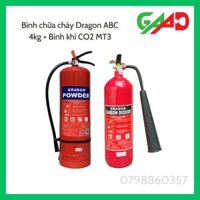 COMBO Bình chữa cháy bột Dragon ABC 4kg MFZL4  bình khí CO2 3kg MT3