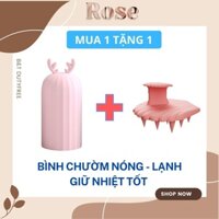 Combo bình chườm nóng lạnh giữ nhiệt lâu lược gội đầu siêu mềm bảo vệ da đầu