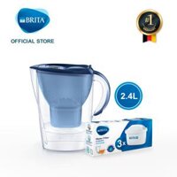 Combo Bình lọc nước BRITA Marella Cool 2.4L kèm Hộp 3 lõi lọc BRITA Maxtra Plus - Hàng Chính Hãng - Xanh biển