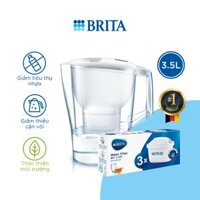 Combo Bình lọc nước BRITA Aluna XL White 3.5L kèm Hộp 3 lõi lọc BRITA Maxtra Plus - Hàng Chính Hãng