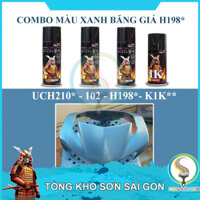 Combo Bình sơn xịt Samurai màu xanh băng giá H198