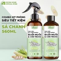 Combo Bình xịt phòng tinh dầu Sả chanh Anima giúp đuổi muỗi, khử mùi, thơm phòng,thanh lọc không khí