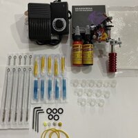 Combo bộ 1 máy học viên Dragon + 2 màu mực tập xăm Eternal + full phụ kiện.