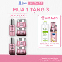 [Combo] Bộ 1 Serum và kem dưỡng sáng da ngày& đêm Pond's Bright Miracle mờ thâm sạm với 50X Niasorcinol 30G+45G+45G
