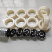 Combo bộ 10cái bạc đạn,vòng bi 608 RBI và 10cái sơ mi nhựa(mẫu thấp) dùng cho quạt B3,B4,B5
