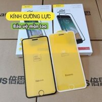 combo bộ 2 miếng dán Kính cường lực full màn hình Baseus bảo vệ màng loa cho IPhone 6 Plus/7 Plus/8 Plus Hãng