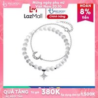 Combo bộ 2 vòng tay bạc nữ S925 vòng tay đá mắt mèo cao cấp L2634 Bảo Ngọc Jewelry