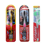 Combo Bộ 3 Bàn Chải Đánh Răng Gia Đình Colgate 360 Charcoal Gold  Colgate 360 Charcoal Spiral  Colgate Triple Action - Hàng Chính Hãng