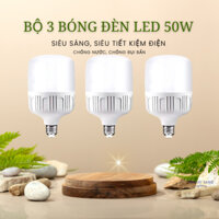 Combo bộ 3 Bóng Đèn Led 50W, Đèn Led Siêu Sáng Tiết Kiệm Điện Bảo Hành 12 Tháng