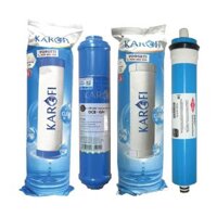 Combo bộ 3 lõi lọc thô 123 Lõi số 2 OCB T33 nhỏ và 1 màng RO 50gpd cho máy lọc nước Karofi Ne - Hàng Chính Hãng