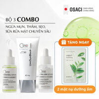 Combo bộ 3 ngừa mụn thâm sẹo Osaci Hana Heal +Serum dưỡng Luna Lush 20ml +Kem chống nắng UmiSunBlock