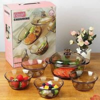 Combo Bộ 5 Món Thổ & Bát Thuỷ Tinh Chịu Nhiệt