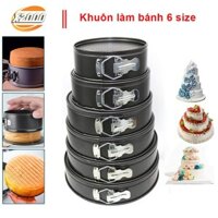 [COMBO BỘ 6 KHUÔN] KHUÔN LÀM BÁNH BÔNG LAN Spring Form Làm Bánh Dạng Tròn Đế Rời Chống Dính Bằng Chất Liệu Thép Carbon