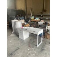 combo bộ bàn kèm tủ ikea, bàn làm việc kèm tủ full trắng,tủ ikea,bàn 2 hộc thiết kế
