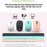 Combo bộ bàn phím chuột không dây Acer OAK940 thiết kế chống ồn - Hàng chính hãng