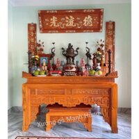 COMBO bộ bàn thờ và hoành phi câu đối gỗ mít