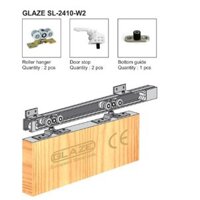 Combo bộ bánh xe cửa lùa 2410-W2 + Ray 37x40x3000mm dùng cho cửa có khung- cánh <120kg