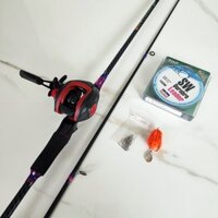 combo bộ cần câu lure máy ngang kèm máy và phụ kiện {combo cá sấu nằm}