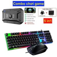 Combo bộ chuyển đổi M1 Pro, bàn phím G21B và chuột G9 kết nối điện thoại chơi game Mobile