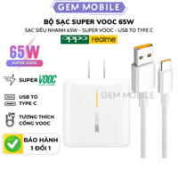 Combo Bộ Củ và Cáp Sạc Siêu Nhanh Oppo 65w Super Vooc, Sạc Siêu Nhanh Đủ Các Dòng 33w/45w/65w/67w, Dùng Cho Oppo/Realme