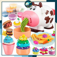 Combo Bộ Đất Nặn 8 Hộp Màu Kèm Máy Nặn Chú Bò Sữa Và Các Khuôn Nặn Độc Đáo, Đồ Chơi Giáo Dục,Tiệm Đồ Chơi Thông Minh