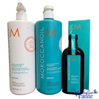 Combo Bộ Dầu Gội Xả Dưỡng Ẩm Phục Hồi 1000mlx2 + Dầu dưỡng tóc MOROCCANOIL Treatment 200ml - MK