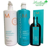 Combo Bộ Dầu Gội Xả Dưỡng Ẩm Phục Hồi 1000mlx2 + Dầu dưỡng tóc MOROCCANOIL Treatment 200ml ( MK )