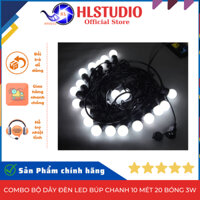 Combo Bộ Dây Đèn LED Búp Chanh 10 Mét 20 Bóng 3W HL Studio
