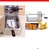Combo bộ đôi bếp chiên và cắt lốc xoáy inox