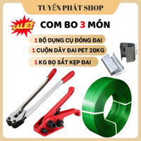 Combo bộ dụng cụ đóng dây đai kèm dây và bọ sắt