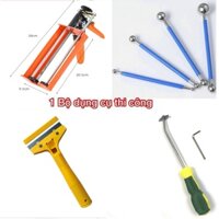 [COMBO Bộ Dụng Cụ] Thi Công Keo Chít Mạch Epoxy 2 Thành Phần - Keo Chà Ron AB 4 Món