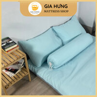 Combo Bộ Ga Áo Bọc Nệm Topper 4 Món ( 1 áo bọc nệm + 2 áo gối + 1 áo gối ôm) Trơn Màu Chất Cotton Tici Cao Cấp