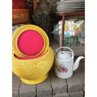 combo Bộ Giành Tích ủ trà  loại 1.5 lít - vàng kèm theo tích hoa hồng