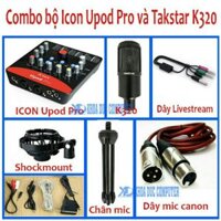 Combo bộ hát livestream karaoke mic takstar PC-320 và sound card icon upod pro