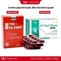 Combo bổ huyết, điều kinh - Bổ huyết khang TSC 30v và Sắt Fe Fort TSC 30v - Giúp bổ máu, giảm đau bụng kinh
