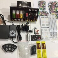 Combo bộ kit 1 máy xăm Micky Sharpz + bộ 7 màu mực Tattoo Ink
