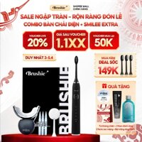 Combo Bộ Kit Trắng Răng Smilee Extra và Bàn Chải Điện Brushie Cải Tiến Mới Nhất